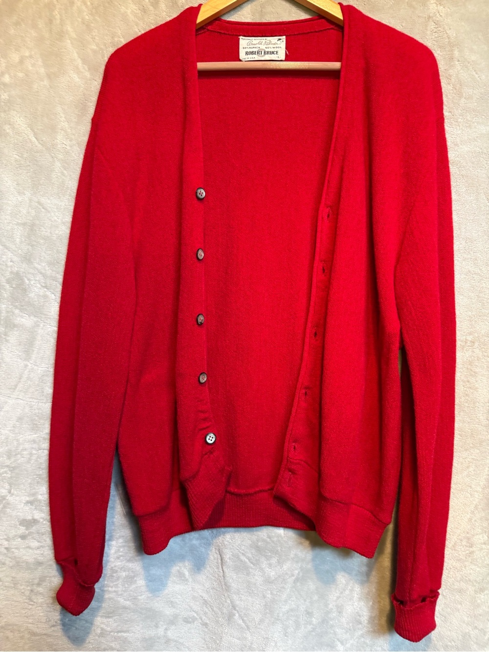 Classic + Cozy Arnold Palmer Robert Bruce Men's Red Crewneck Alpaca-Wool Sweater